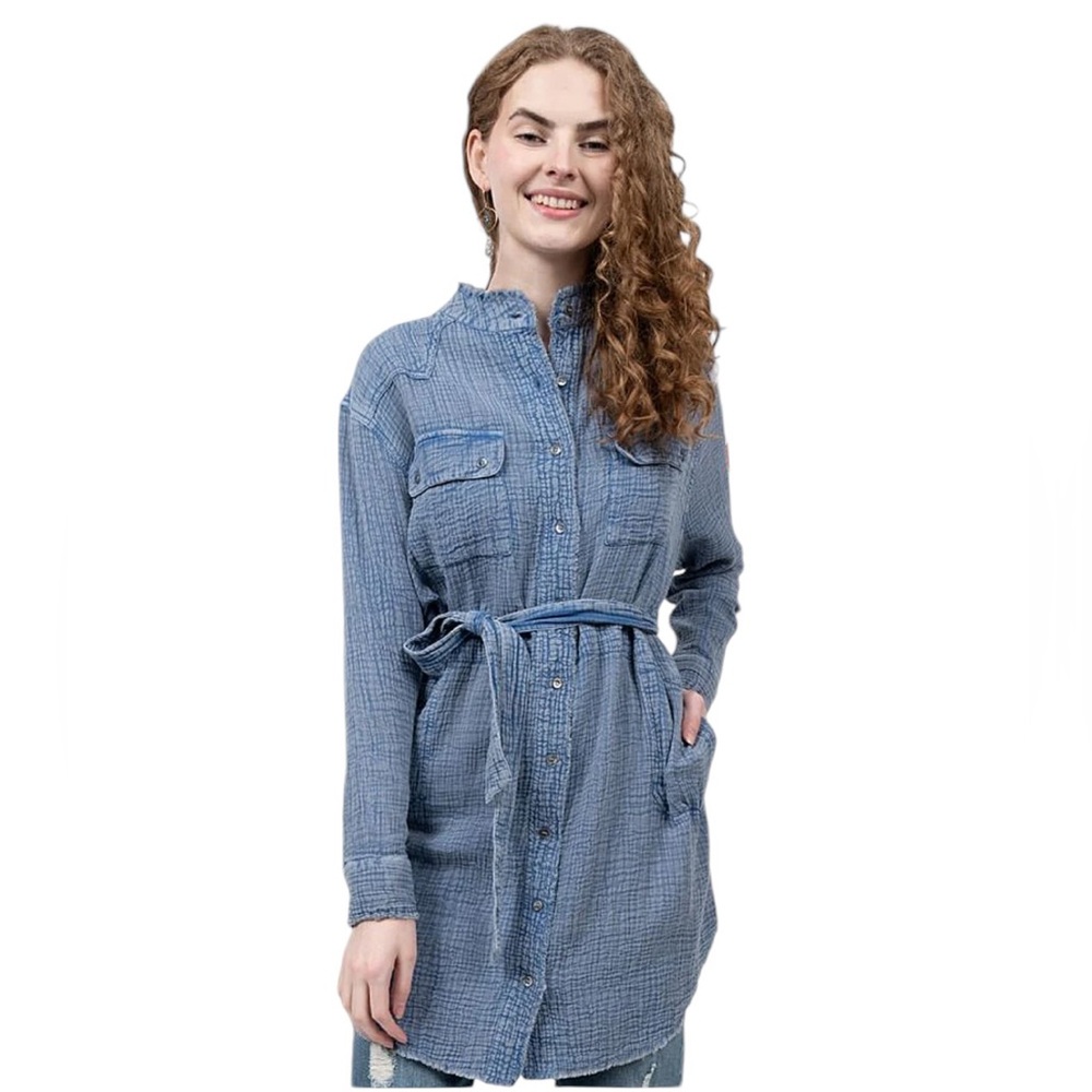 Ivy Jane Gauze Shirt Dress NWT (H-1) - Picture 1 of 12